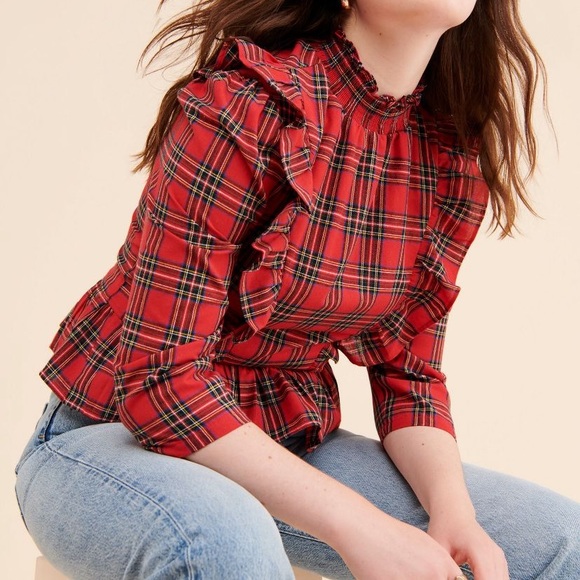 Anthropologie plaid ruffle house - Picture 4 of 5